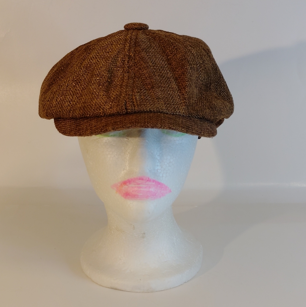 Men's Brown Tweed Newsboy Cap